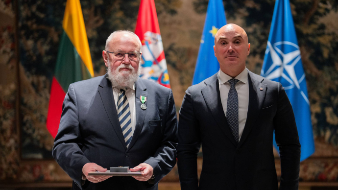 LGKŠA viceprezidentas apdovanotas aukščiausiu krašto apsaugos sistemos apdovanojimu